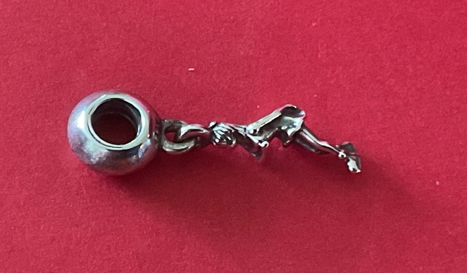 Authentic Retired PANDORA Sterling Silver Figure Ice Skater Dangle Charm S925