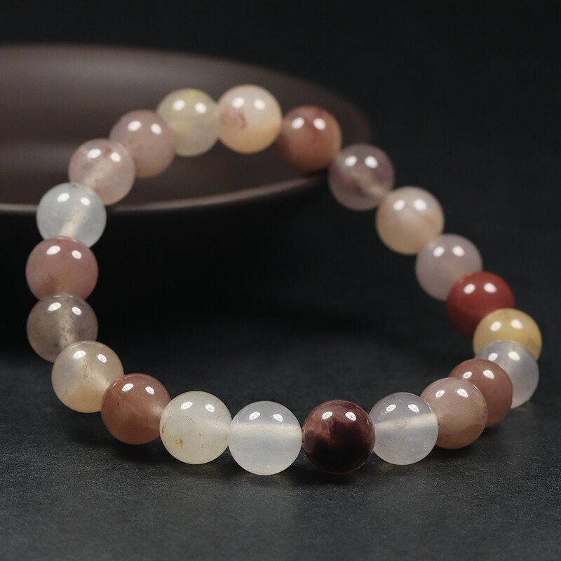 7″&8mm Certified 100% Natural Grade A Brown Lavender Jade Bracelet Bangle 47865