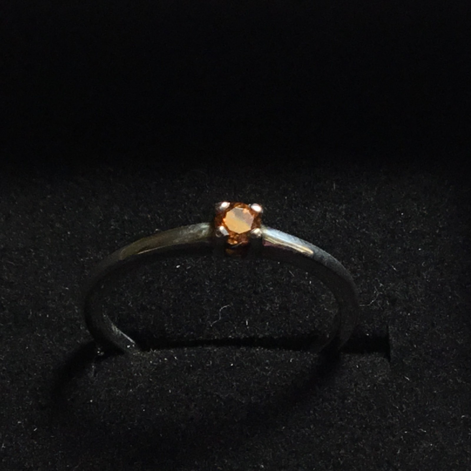 Sterling Silver Spessartine Garnet Ring Sz 6.5 Round 3mm Stackable Stuller