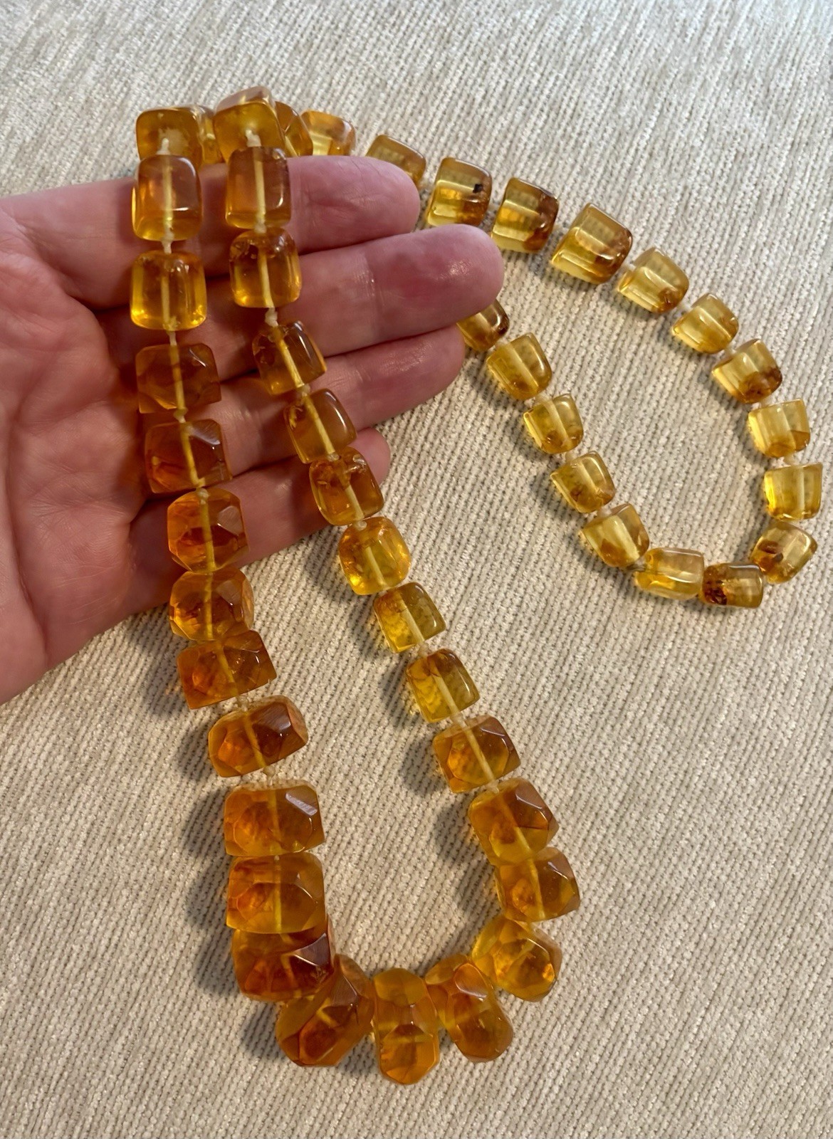 Vintage Large Genuine Baltic Honey Amber Necklace Heavy 104 grams !!!