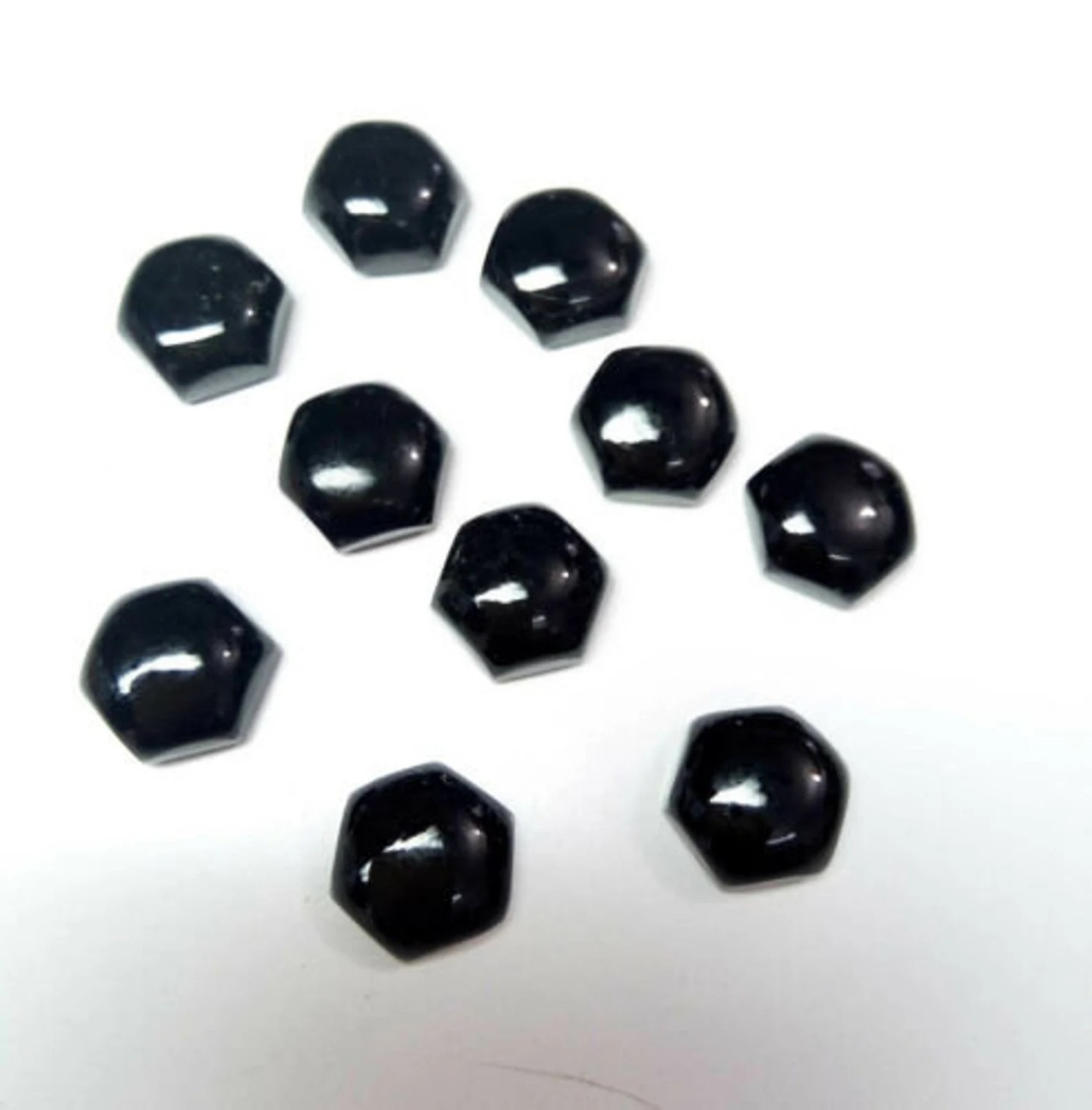 Natural Black Onyx Hexagon Cabochon 10mm To 25mm Loose Gemstone