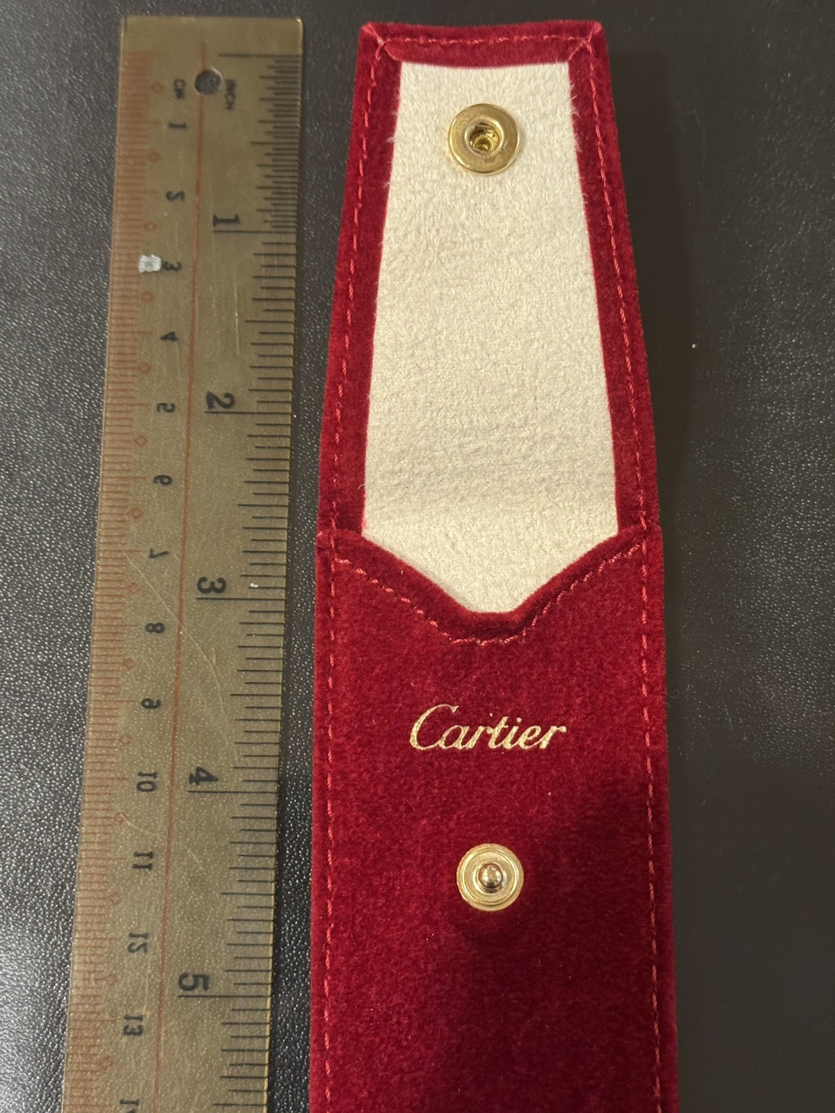 Cartier Suede Storage Pouch for WatchStrap/Bracelet, etc – 6 5/8″ by 1 3/4″, New