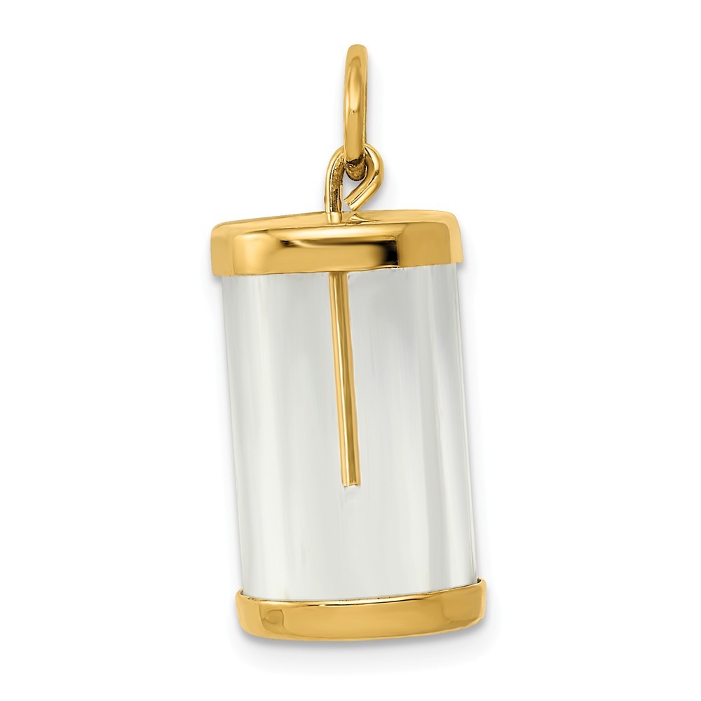 14K Yellow Gold Fillable Capsule Charm Pendant 0.87 Inch