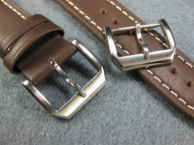 NEW IWC 16mm Swiss Stainless Tongue Buckle Tang Top Gun Pilot Leather Strap Band