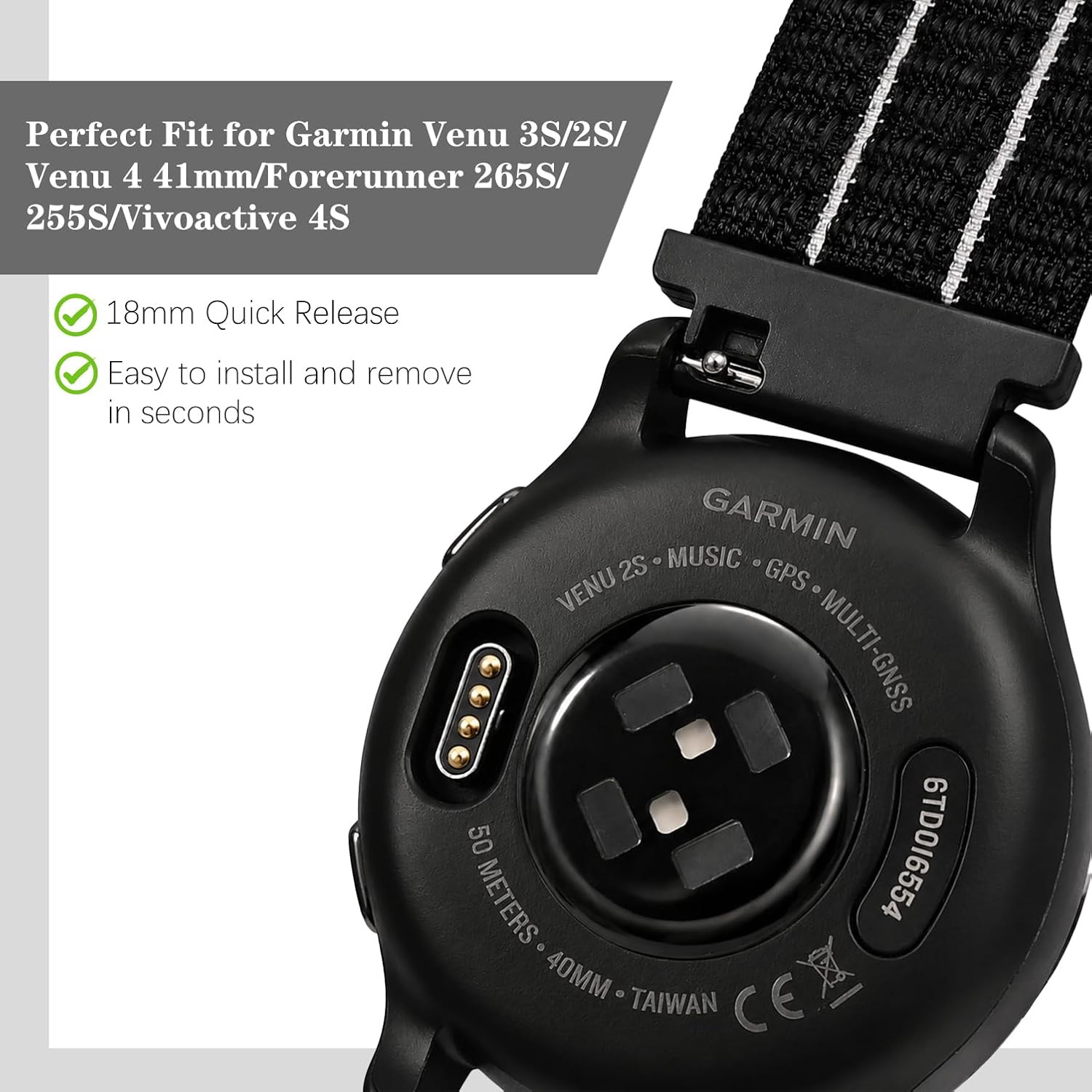 Watch Band Compatible with Garmin Venu 3S/Venu 4(41Mm)/2S/Forerunner 265S 42Mm,1