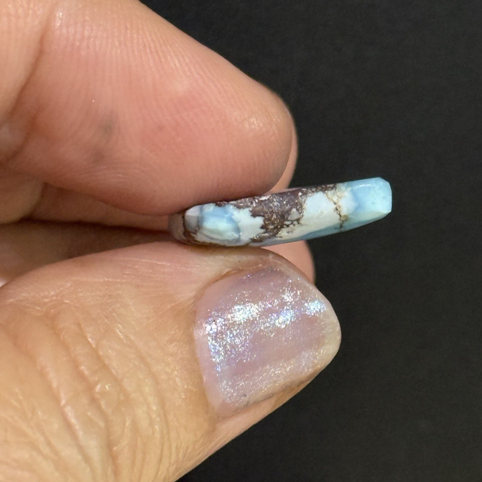 7ct 19x12x4.3mm Beautiful Golden Hill Lavender Turquoise Cabochon Gem