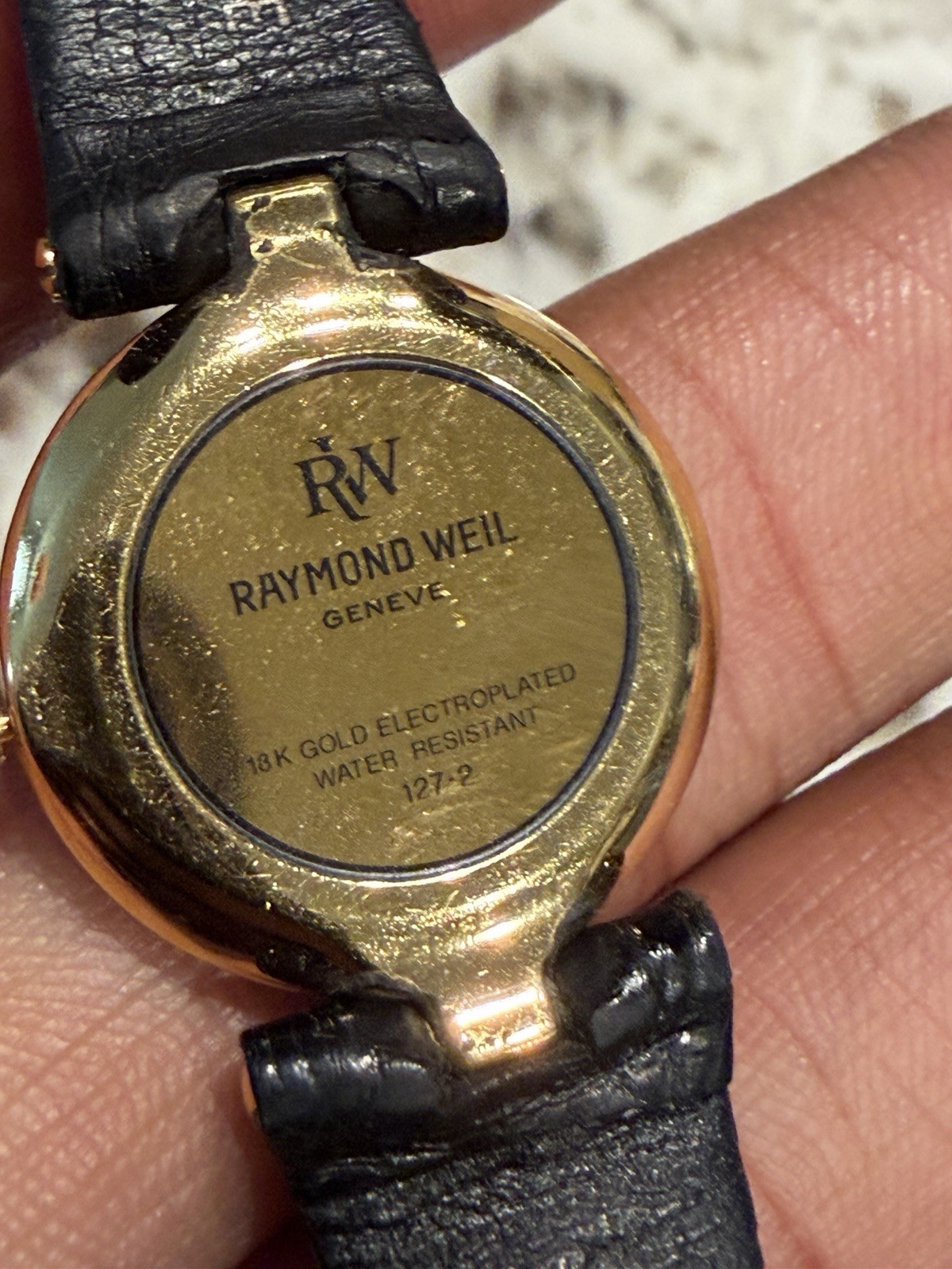 Raymond Weil Othello 127-2 Women’s Watch Black Dial Diamond Bezel Leather