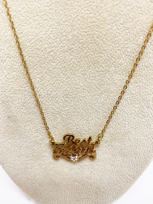 New Jenny Jewels Girl’s Best Friend Gold & Crystal Necklace