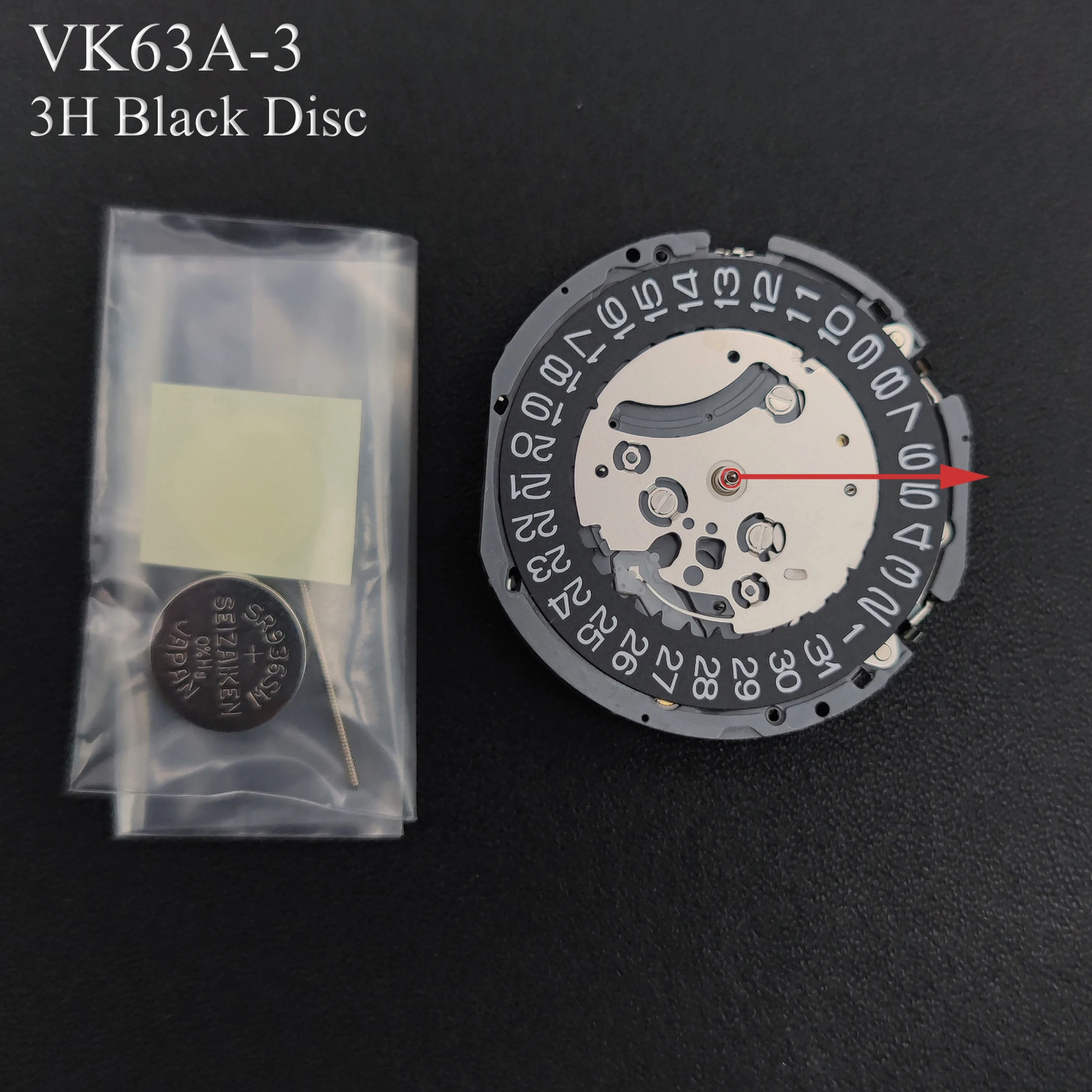 Japan Genuine VK63 VK63A Movement Black 3H Date/Disc Wheel Version Mod Chronogra