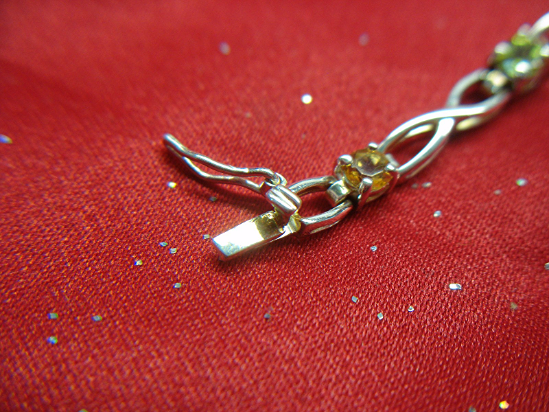 CUTE STERLING SILVER BRACELET WITH 5 DIFF. COLORED GEMSTONES – WELL MADE & NICE!