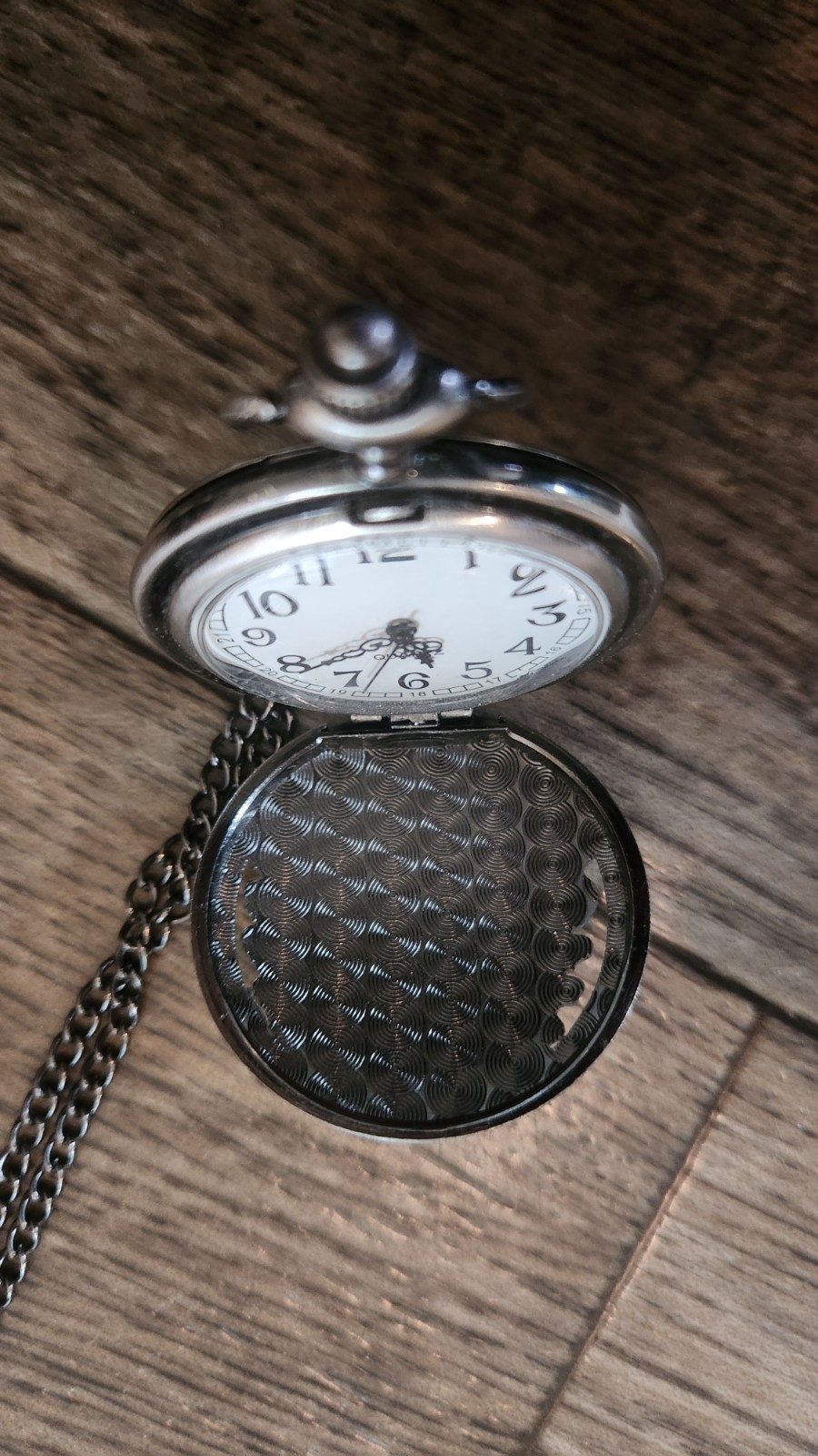 Native American Indian Chief Pocket Watch +Chain Enamel Brass Tone • New Battery