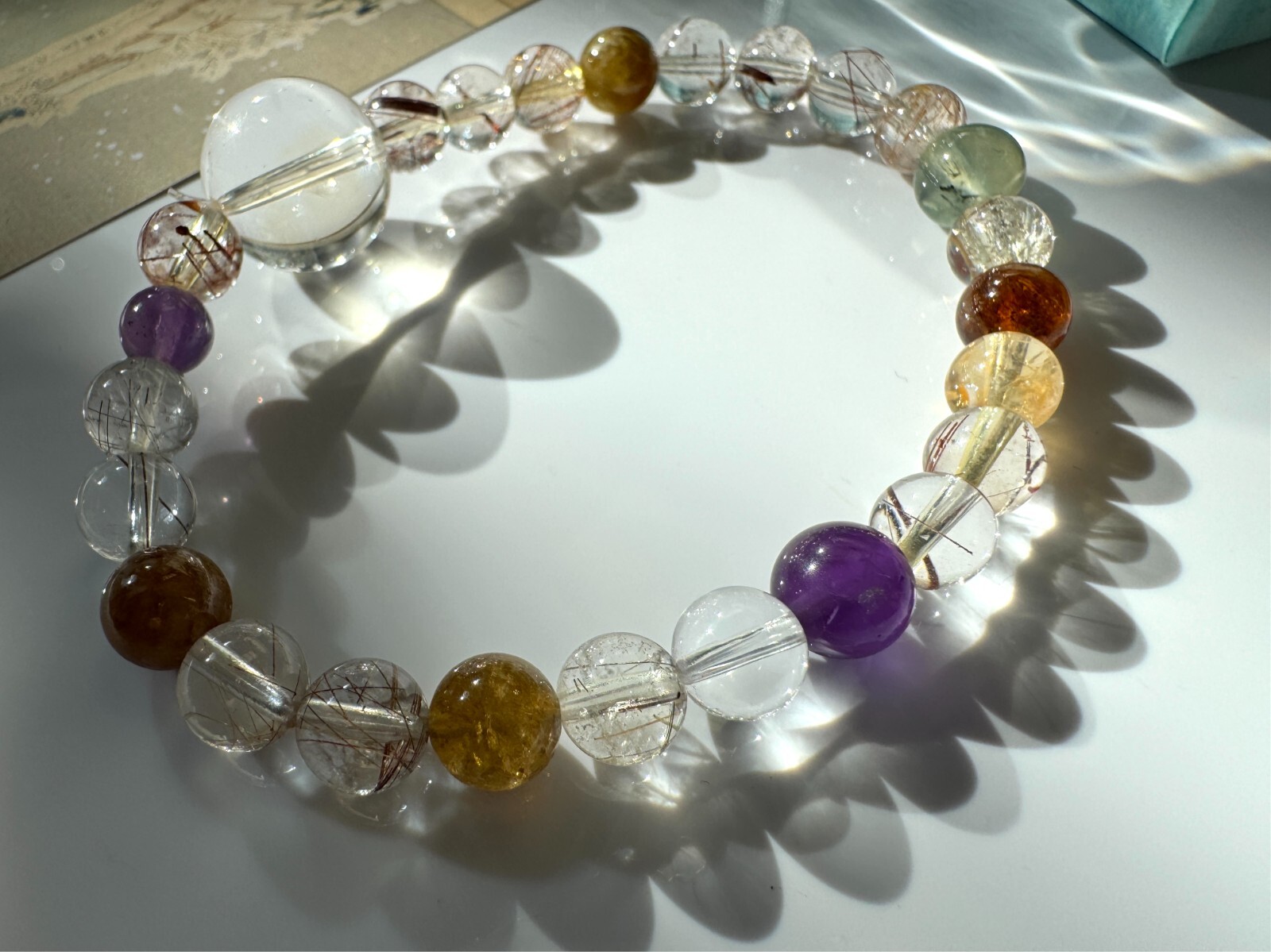 MultiGemstone Quartz Crystal Vibrant Energy and Harmony Handcrafted