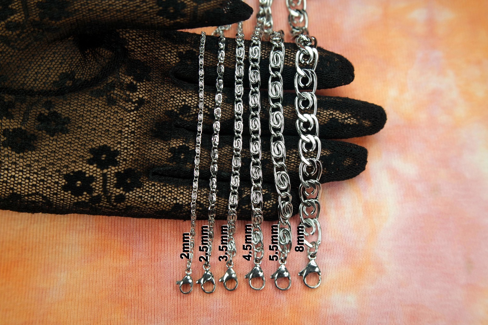 Lumachina Chain Necklace Anklet or Bracelet Made to Order, Pure Stainless Steel