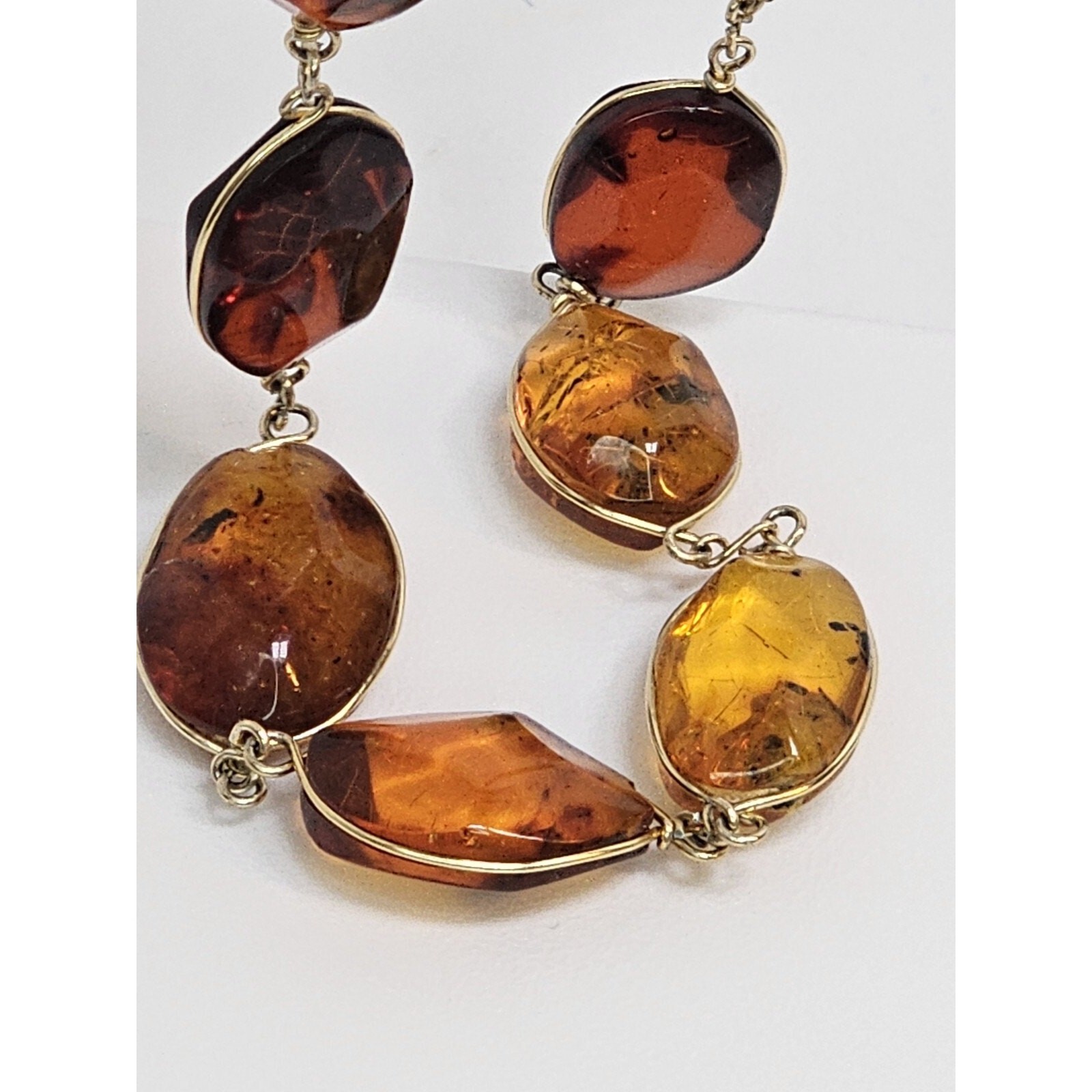 Vintage Handmade Delicate Large Amber Necklace [Variable Sizes] *Read Desc*