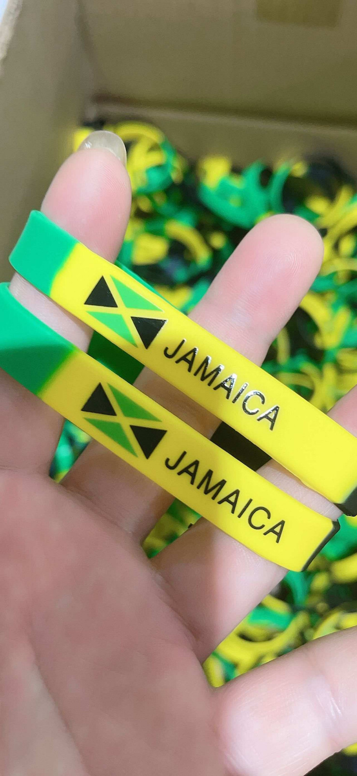 JAMAICA Country Flag Flexible Silicone Bracelet WristBand 5Pcs