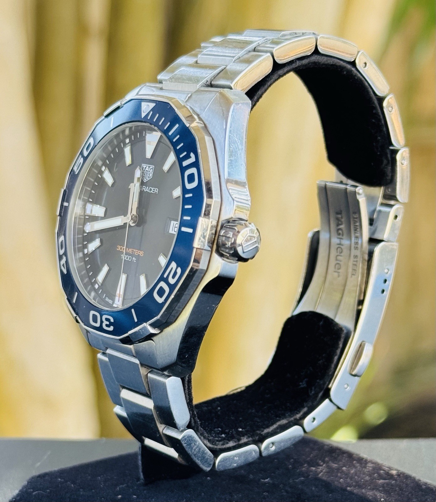 TAG Heuer Aquaracer Quartz 43mm Blue Sunburst Dial | Date | 300m SS Bracelet