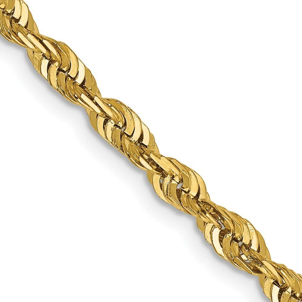 Diamond-cut Gold Rope Chain Necklaces – Lightweight – 14K Yellow Gold – 6in-30in