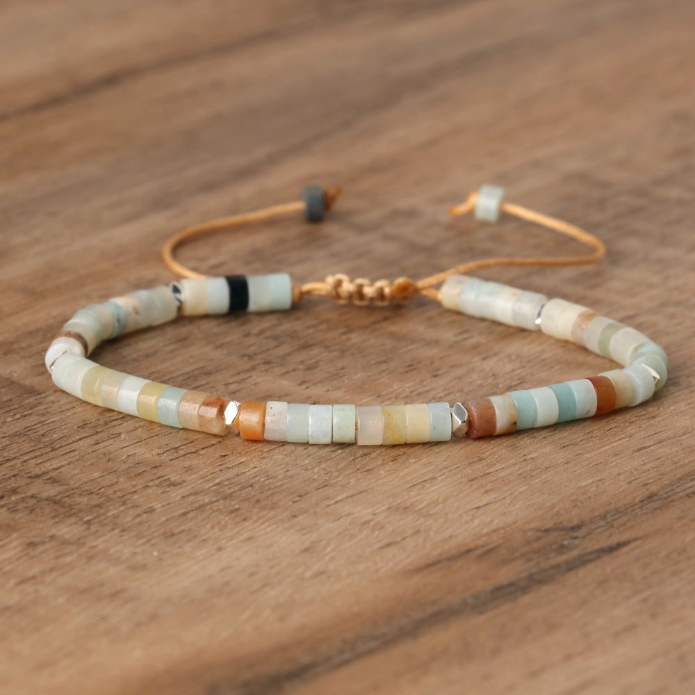 Amazonite Opal Multi-Color Emperor Stone Bracelet Woven Adjustable Beaded Gift