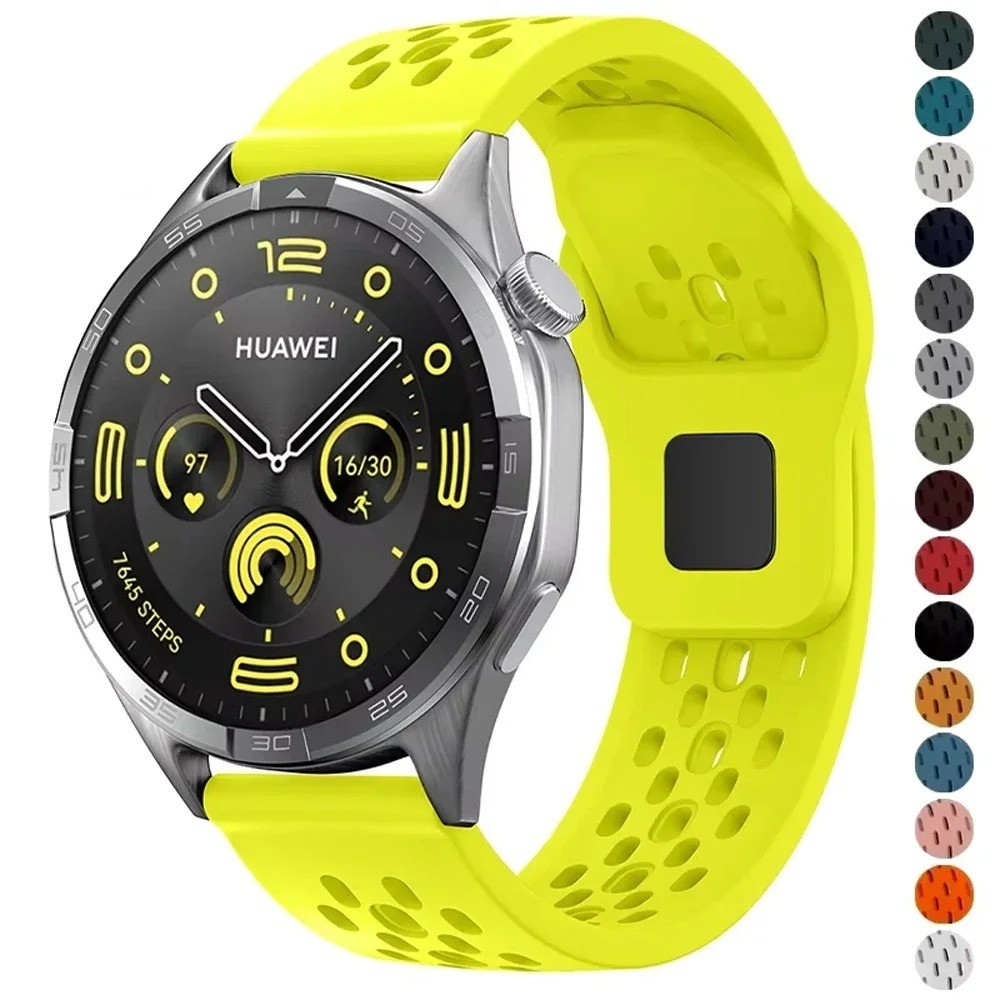 Silicone Sport Watch Strap 18/20/22mm Breathable Wrist Band for Watches