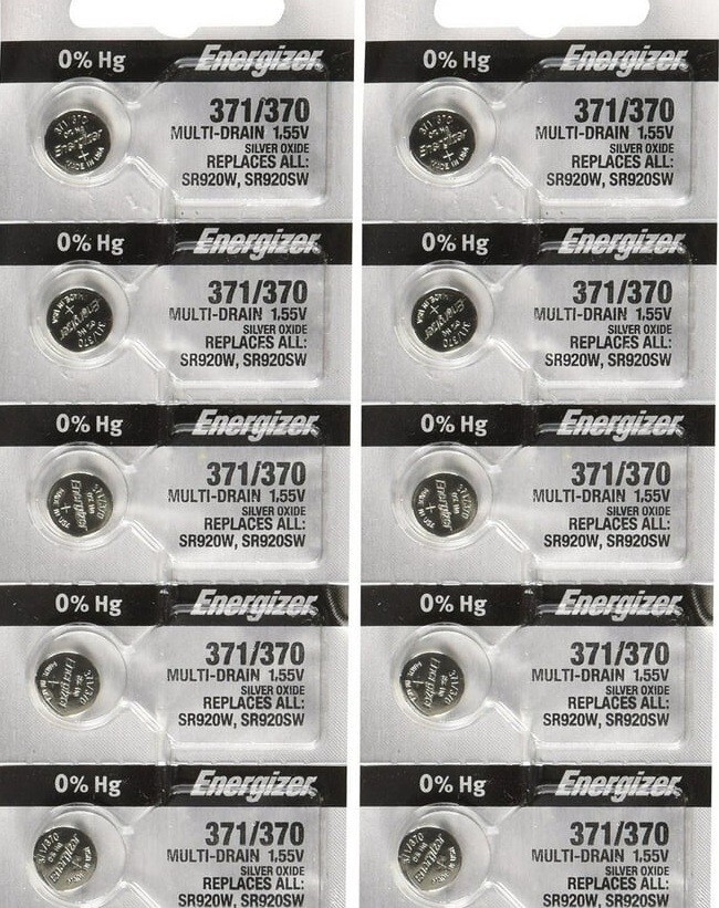 Box of 100 Energizer 371/ 370 SR920/W/SW Silver Oxide Watch Battery
