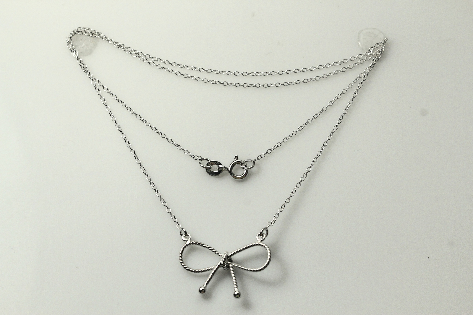 Brand New Sterling Silver 18″ Cable Link Chain Necklace Bow 1.7 Grams (NEC3619)