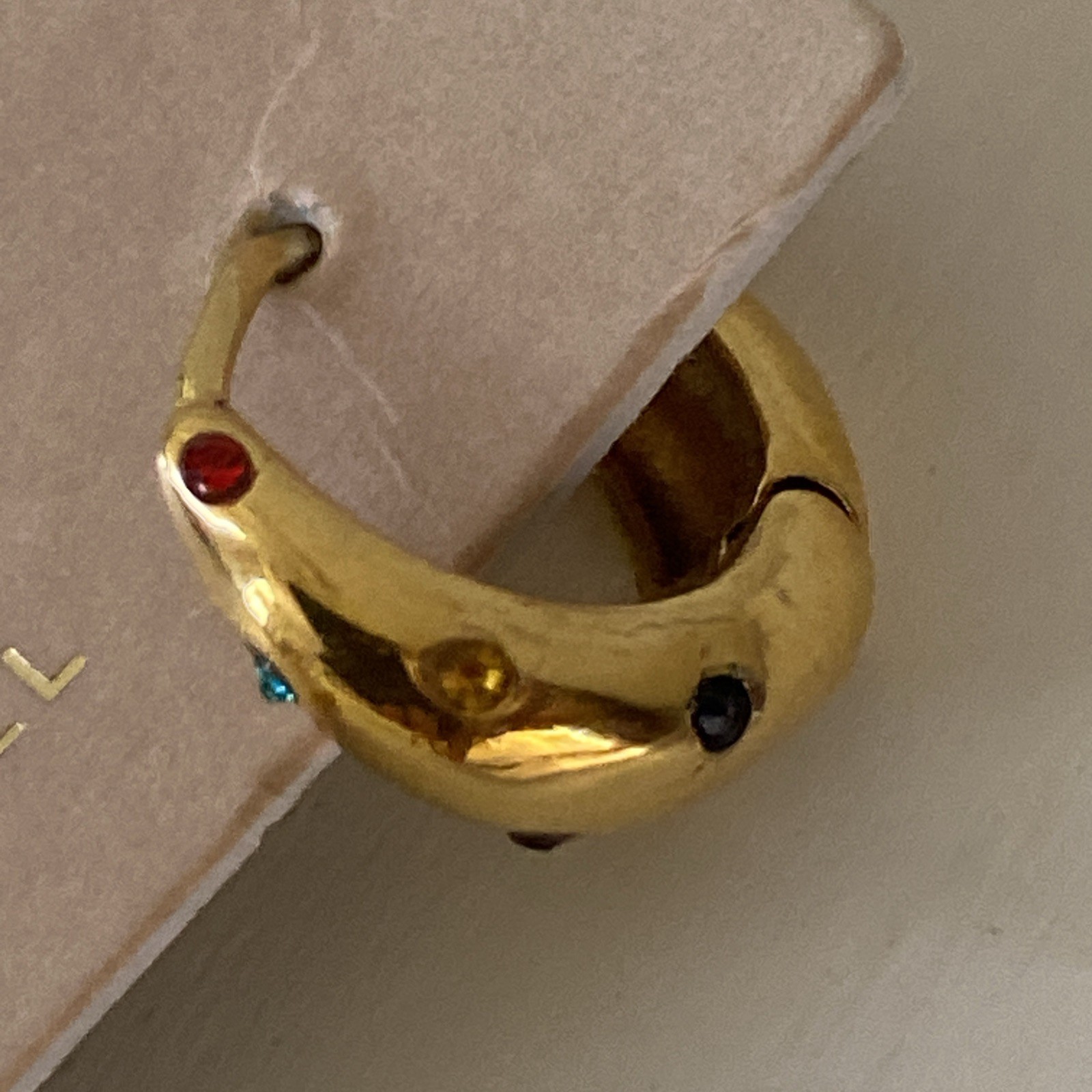 Parfois gold stainless steel/hypoallergenic multi colour dots earrings BN