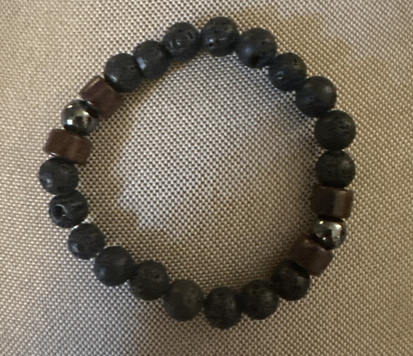 Natural Mens Stretch Bracelet, Amulent wooden Unscented Solid Stretch Jewelry