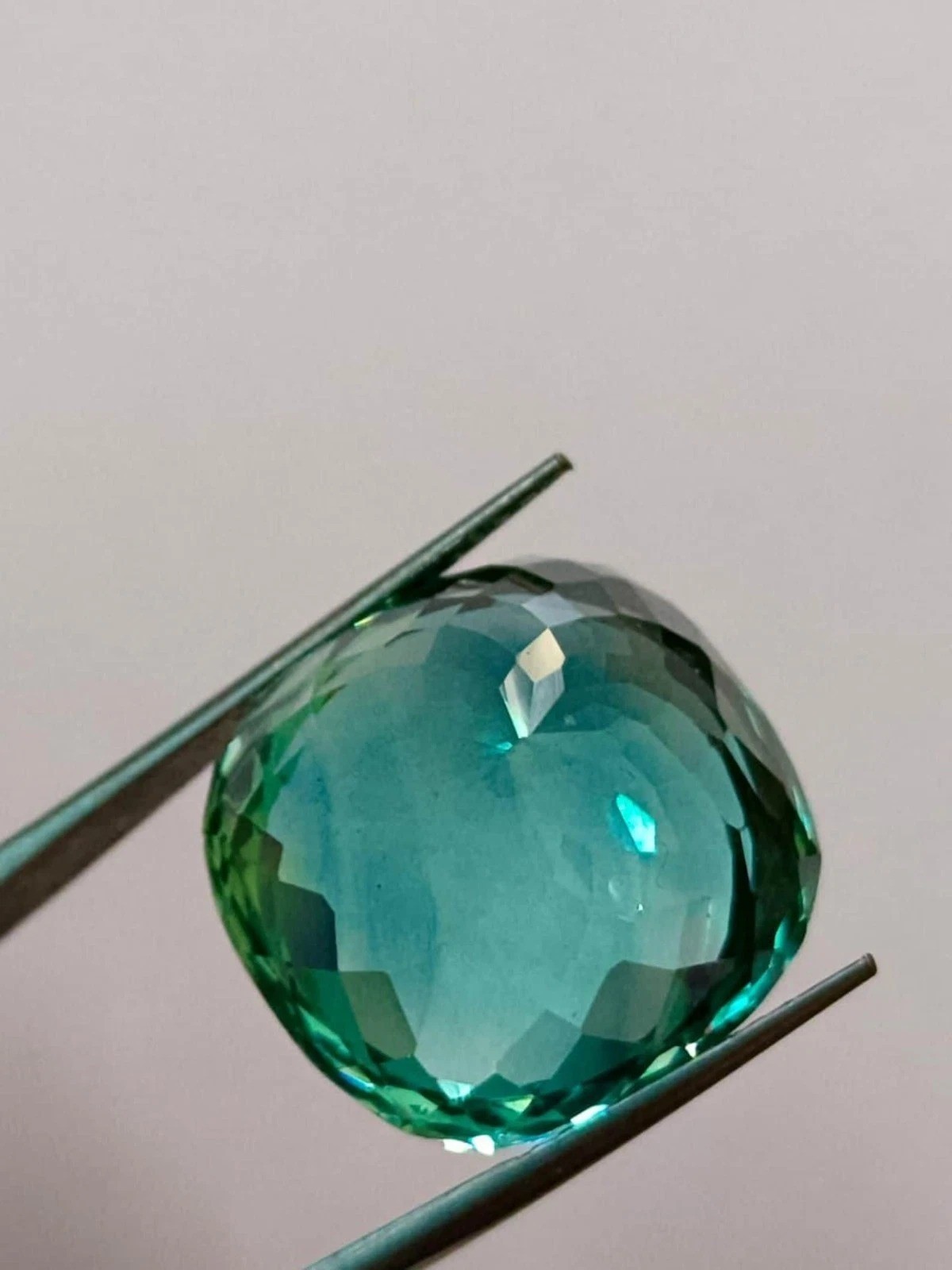 40.55 CT+ Natural Green Montana Sapphire Cushion Cut CERTIFIED Loose Gemstone