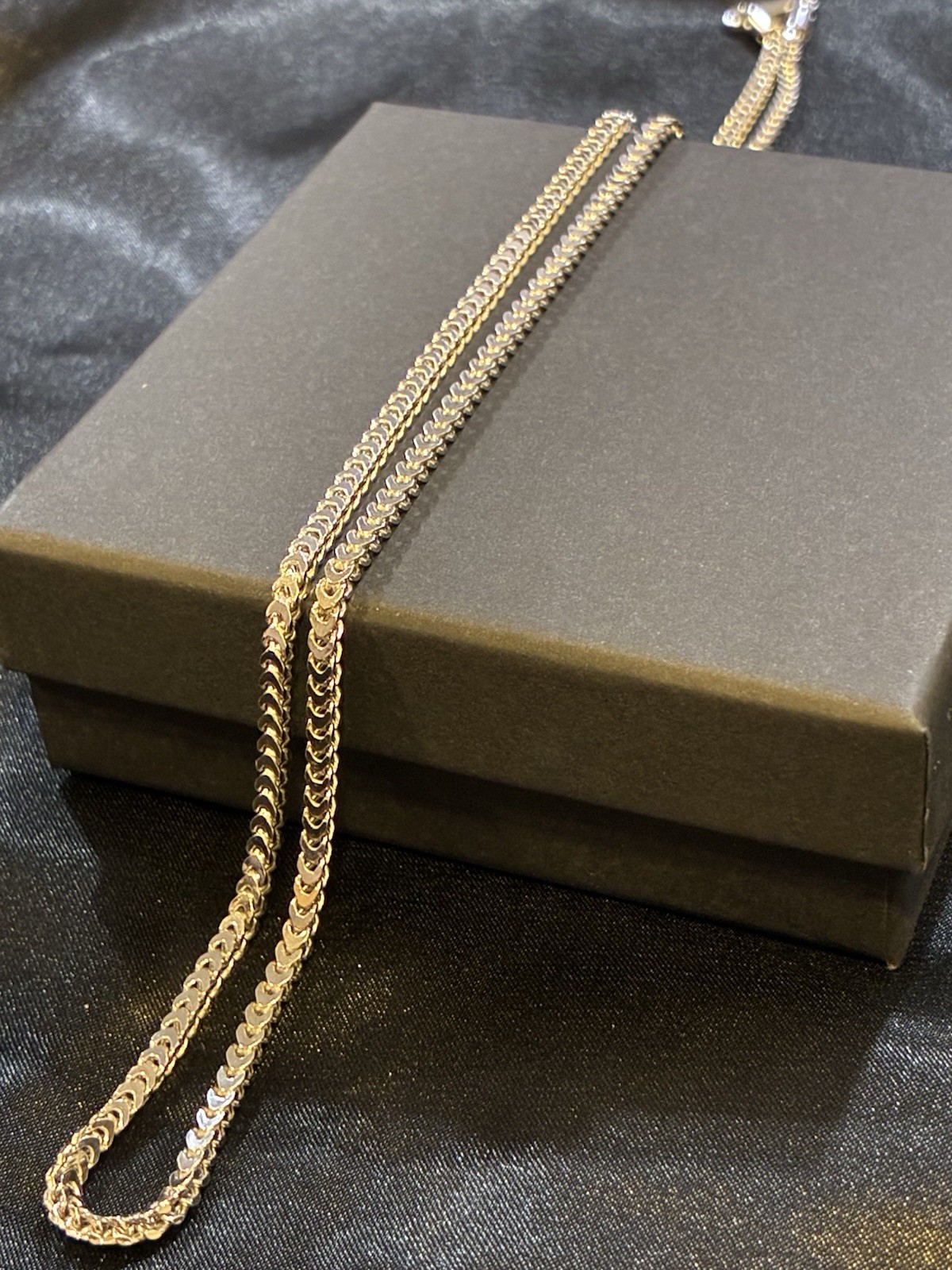 Unisex 925 Sterling Silver 2.5mm Square Franco Chain Necklace 22″ Rhodium Plated