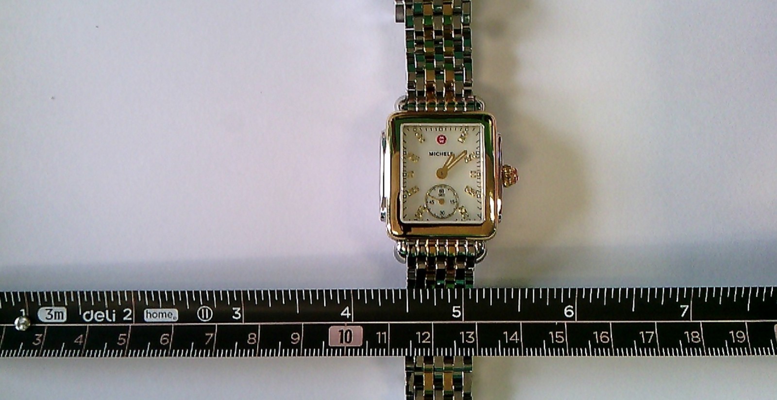 Michele Deco TRH 1969035 .08 ct tw Two Tone Watch. DOES NOT WORK. READ LISTING.