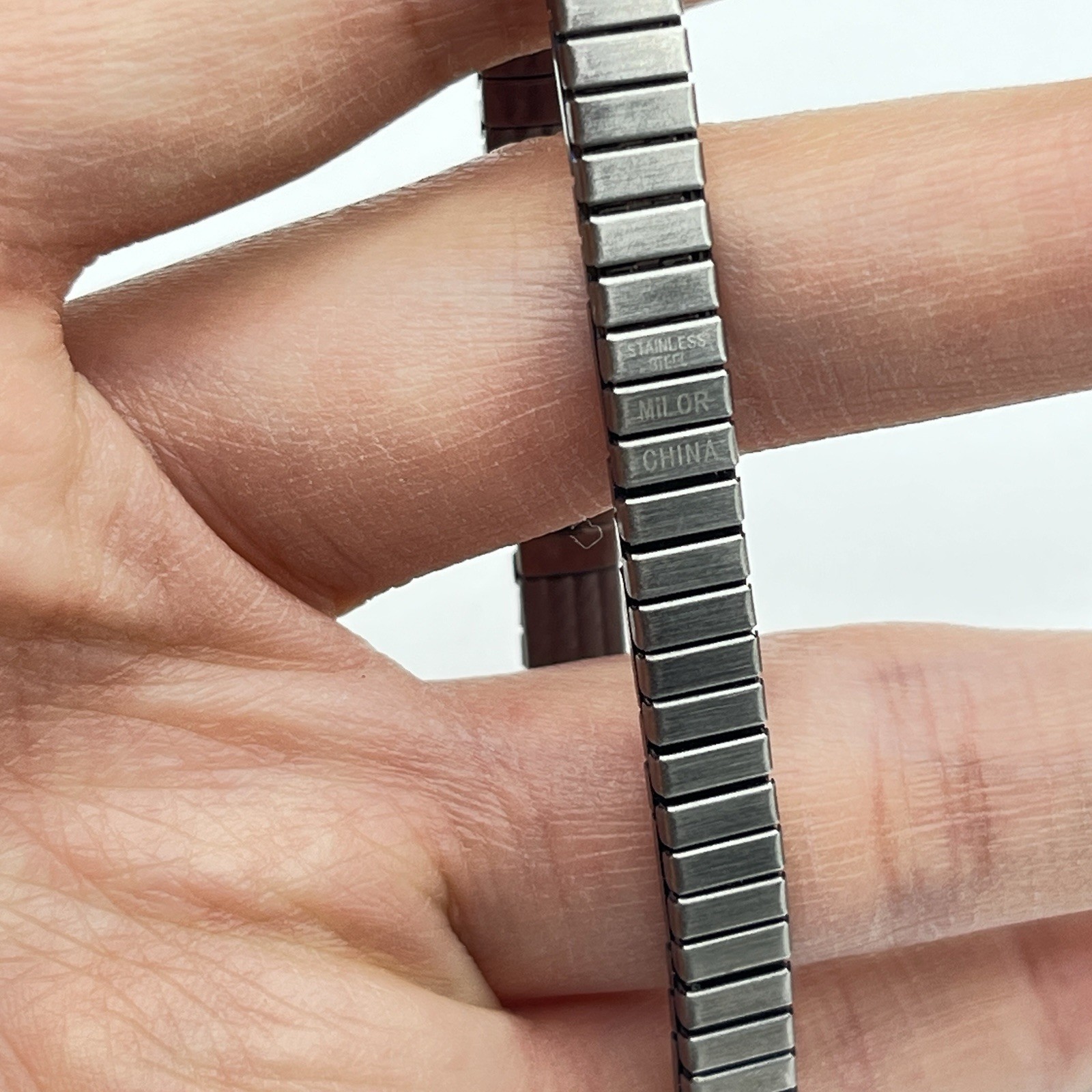 Milor Stainless Steel Panel Stretch Bangle Expansion Bracelet Bronze Tone 7.5”