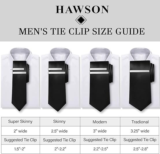 2.2/2.5 Inch Tie Clips for Men in Gift Box, Tie Bar Clip Set for Mens Regular…