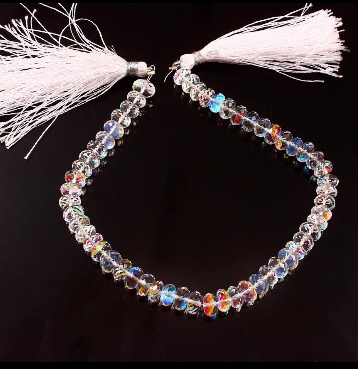 Mystic Fire Rainbow Natural Quartz Faceted Rondelle Beads 6,7,8mm-8 Inch Strand