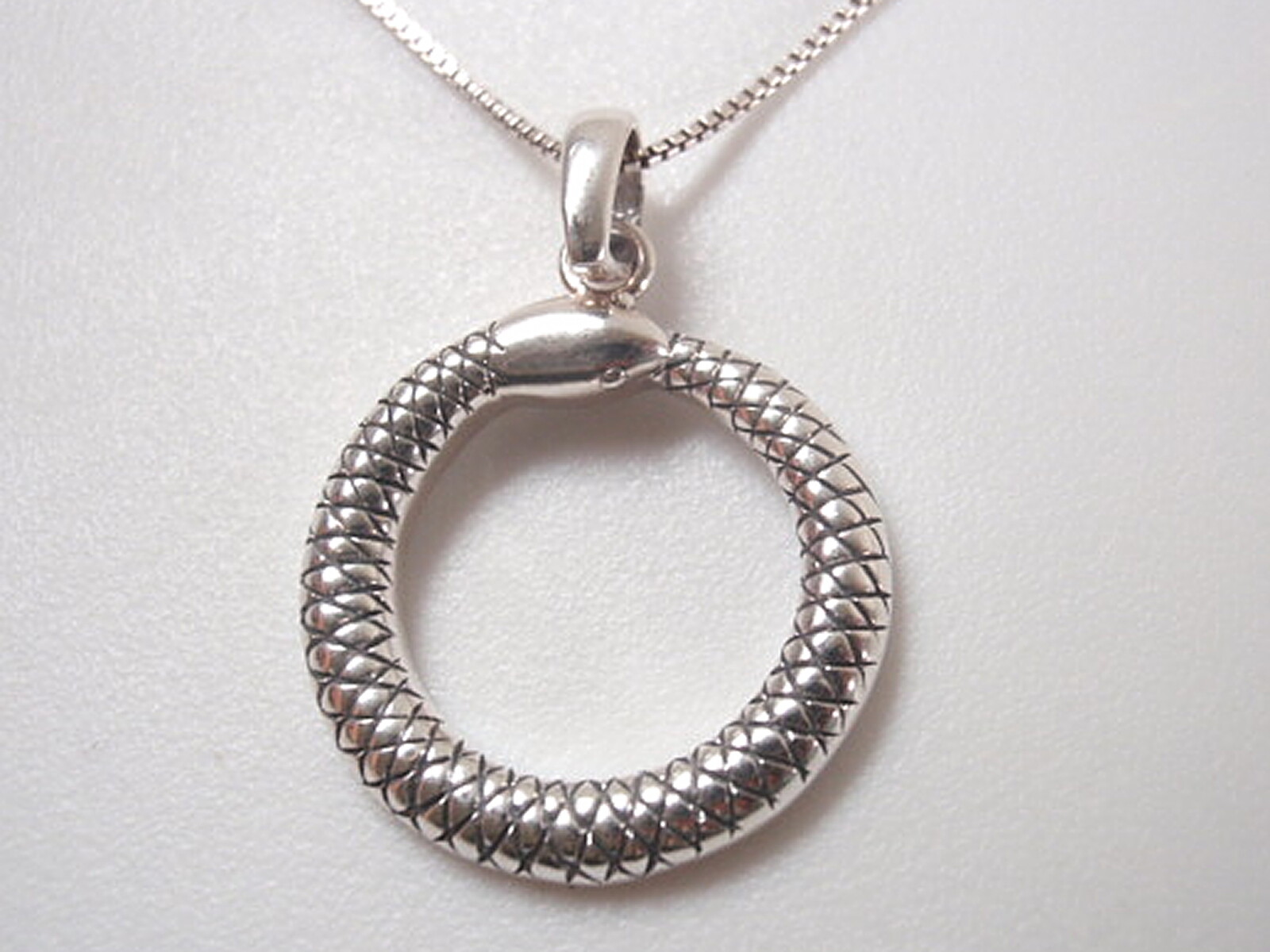 Snake Pendant 925 Sterling Silver with Authentic Looking Skin