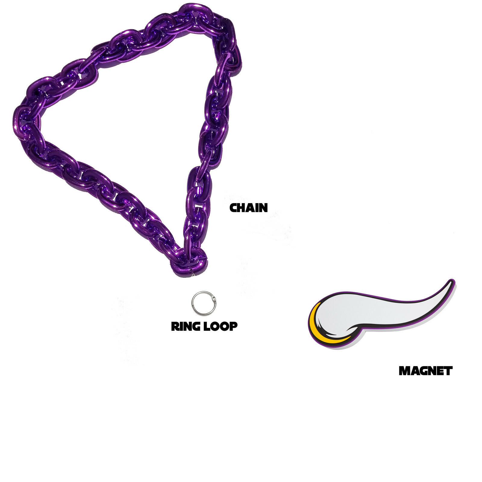New NFL PICK YOUR TEAM Fan Chain Necklace Foam Magnet – 2 in 1