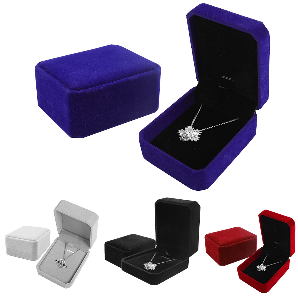 1x 5x Velvet Necklace Pendant Gift Box Jewelry Box Display Case Holder Organizer