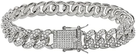 Cuban Link Anklets for Women Plus Size Large Ankle Bracelets Gold Silver Rhinest