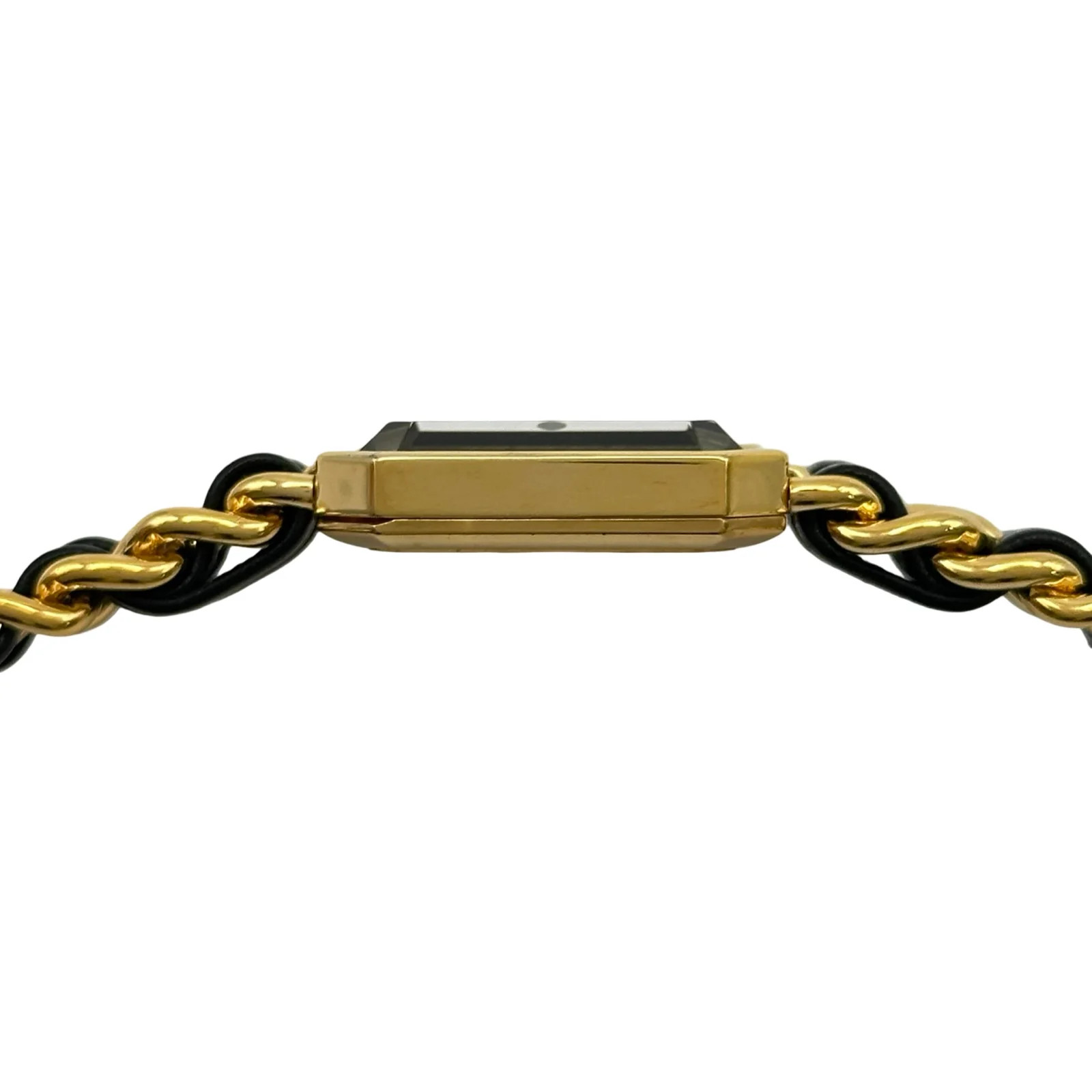 Chanel Première M H0001 20mm Gold Black Dial Quartz Watch OKW2255