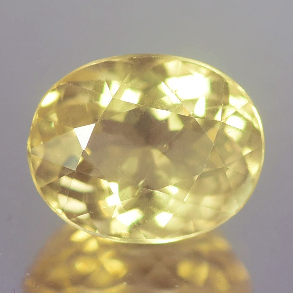 2.23CT STUNNING AA OVAL UNHEATED YELLOW BERYL NATURAL