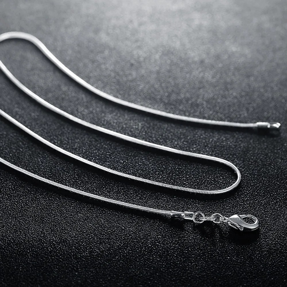 925 Sterling Silver 1mm Snake Chain Necklace 18 20 24 Inch