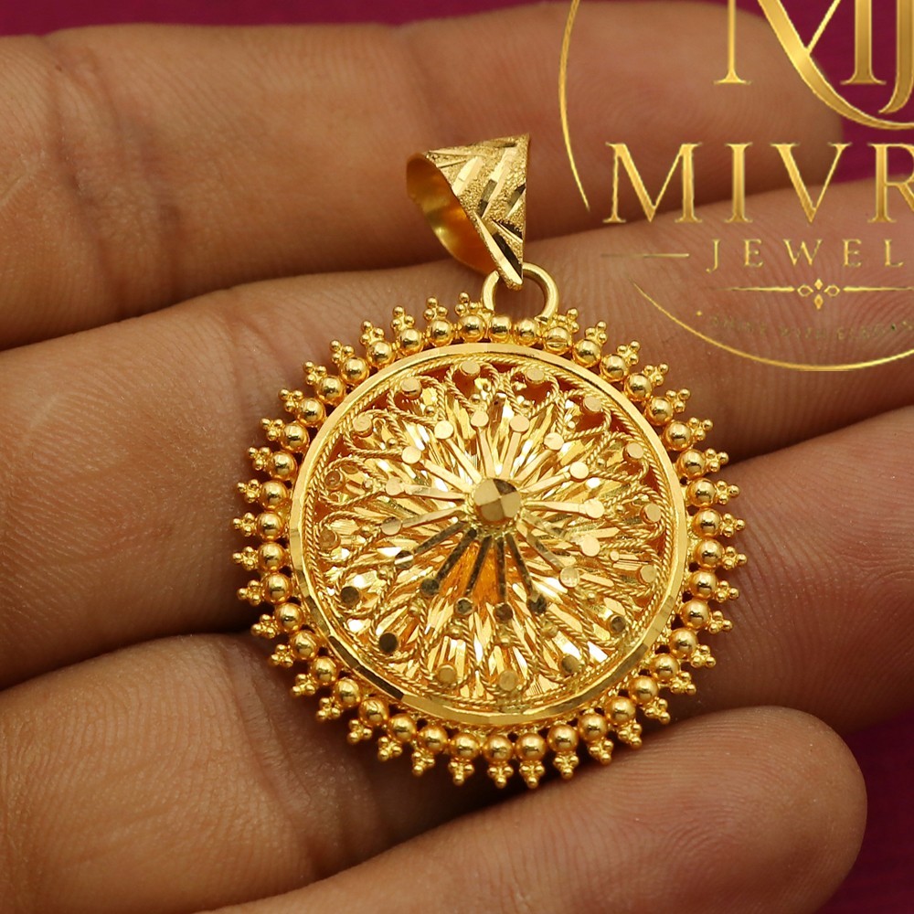 22K Gold Seal Truthful Lariat Pendant 7.42g Stylish Groom Gift Luxury Jewelry