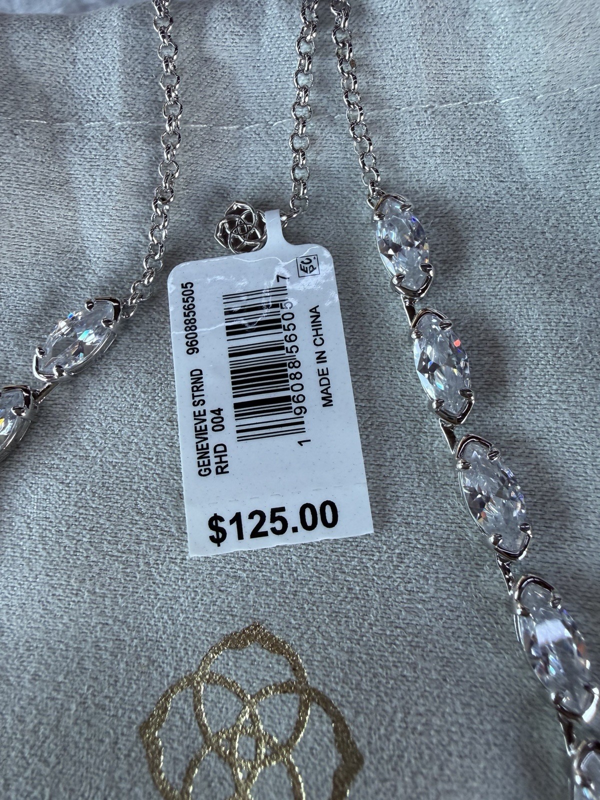 Kendra Scott Genevieve Strand Necklace in White Crystal