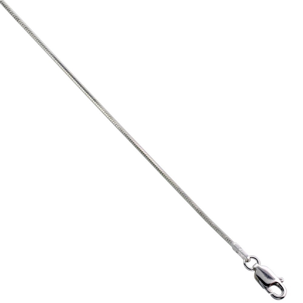 925 Sterling Silver Octagon Diamond Cut Snake Chain Necklace 1mm 7″ to 30″