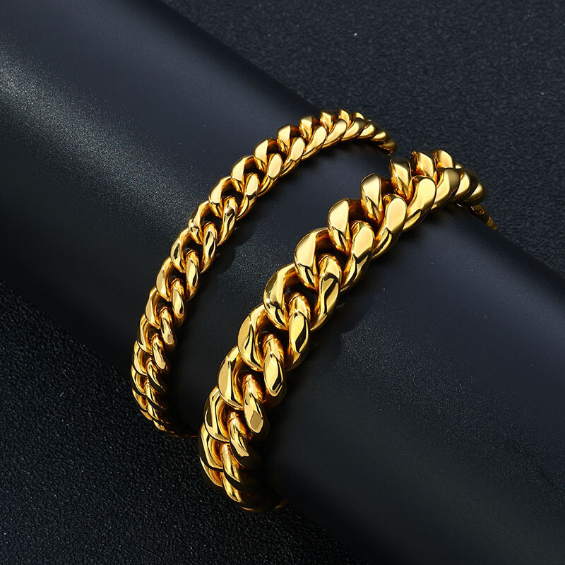Fashion Mens Cuban Link Chain Stainless Steel Necklace Hip Hop Jewelry for Men