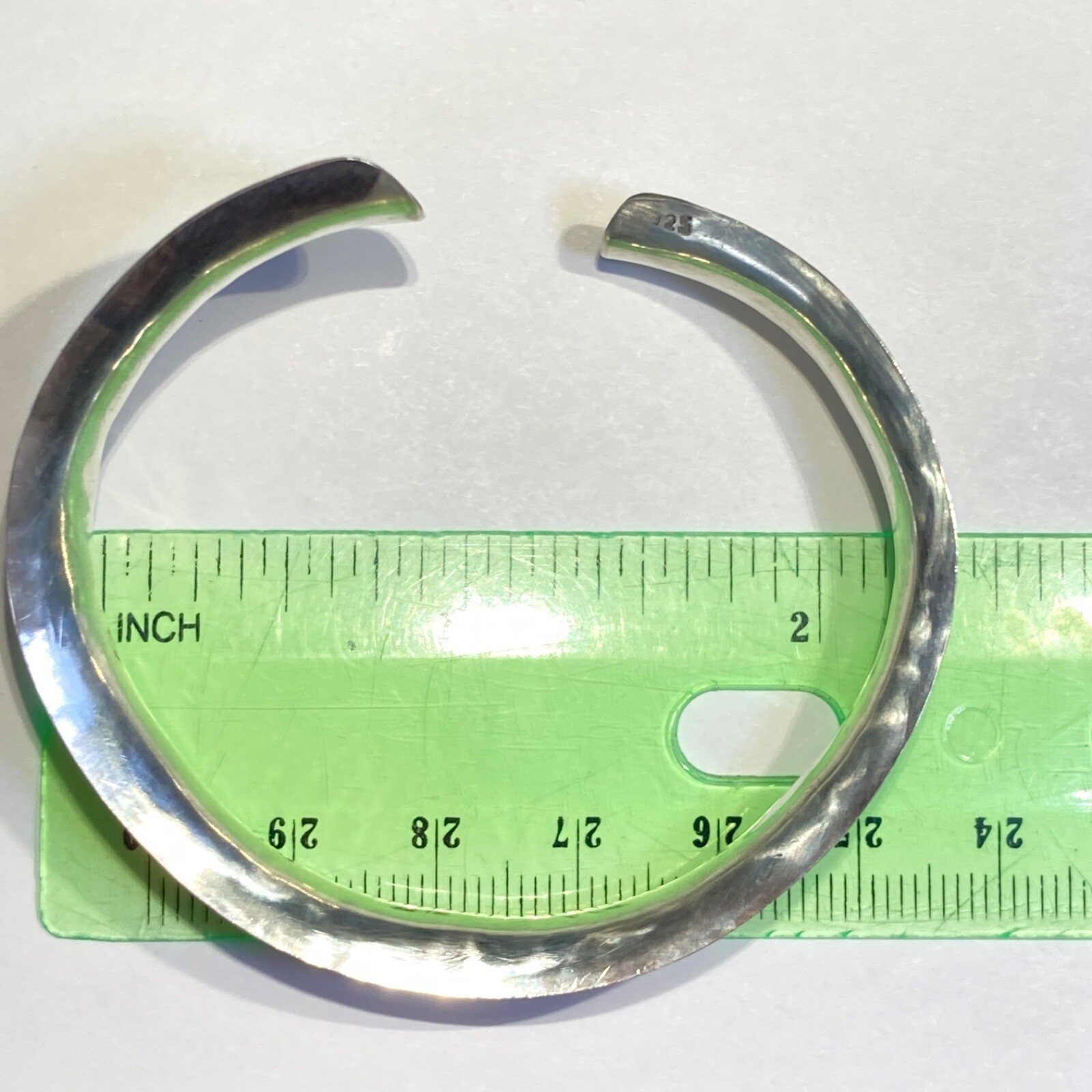 Artist Concave Cuff Bangle Bracelet Sterling Silver 13g Vintage 2 1/8 in ID i77