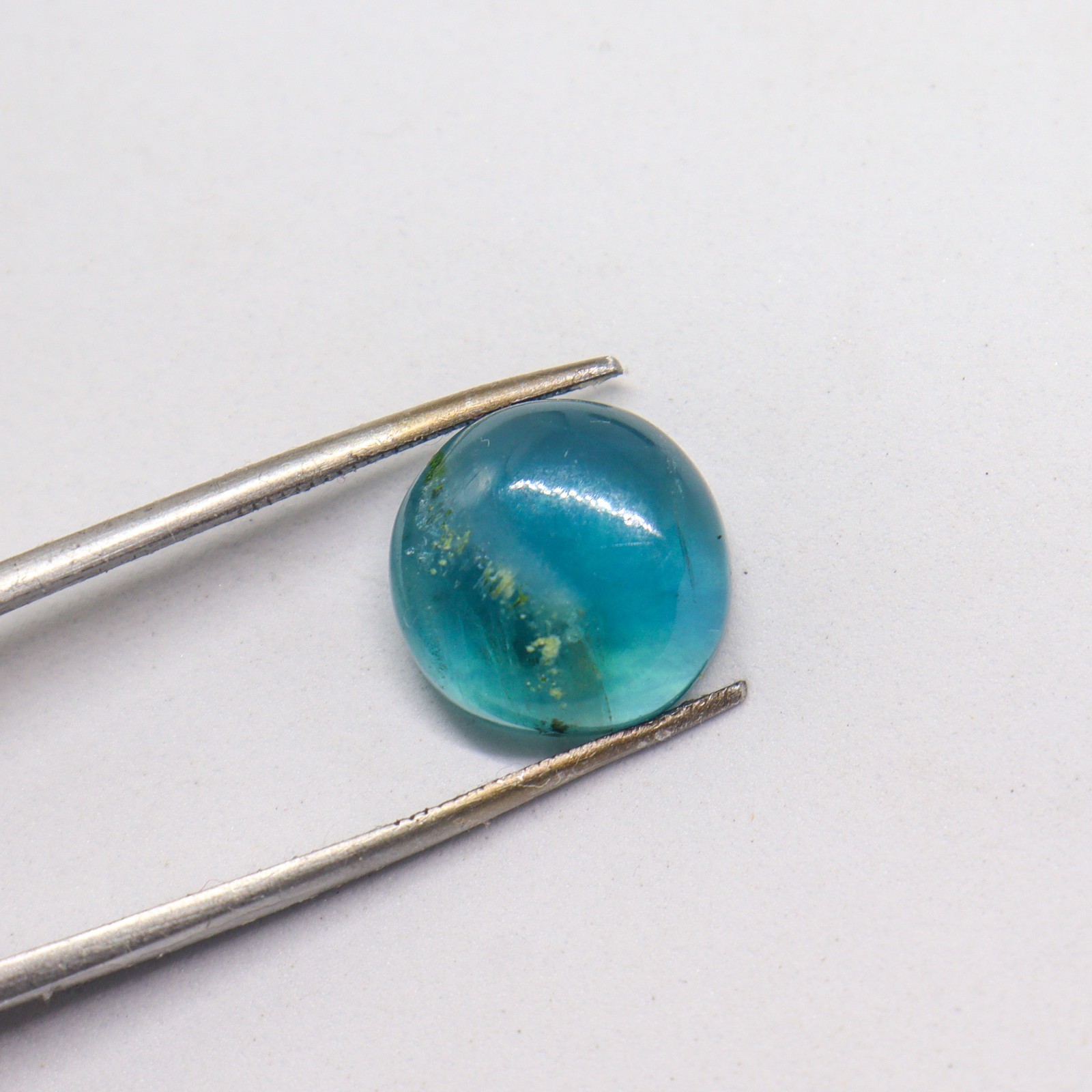 Exotic Blue Green Fluorite 13mm Round Cabochon Natural Designer Gem 10.40 Ct