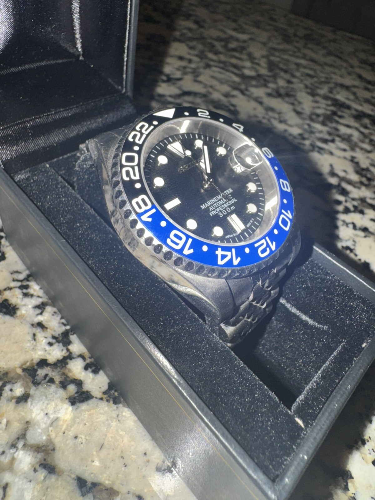 Custom 40mm “Batman/Batgirl” GMT Style Diver Mod Watch NH34 Automatic