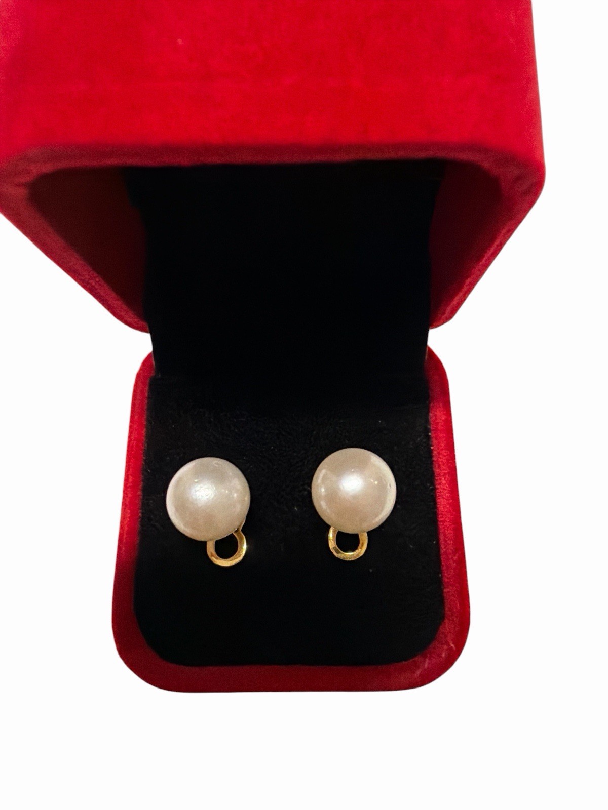 Authentic 10.6mm – 10.7mm South Sea Pearl White Stud Earrings 14k Gold Pawnable