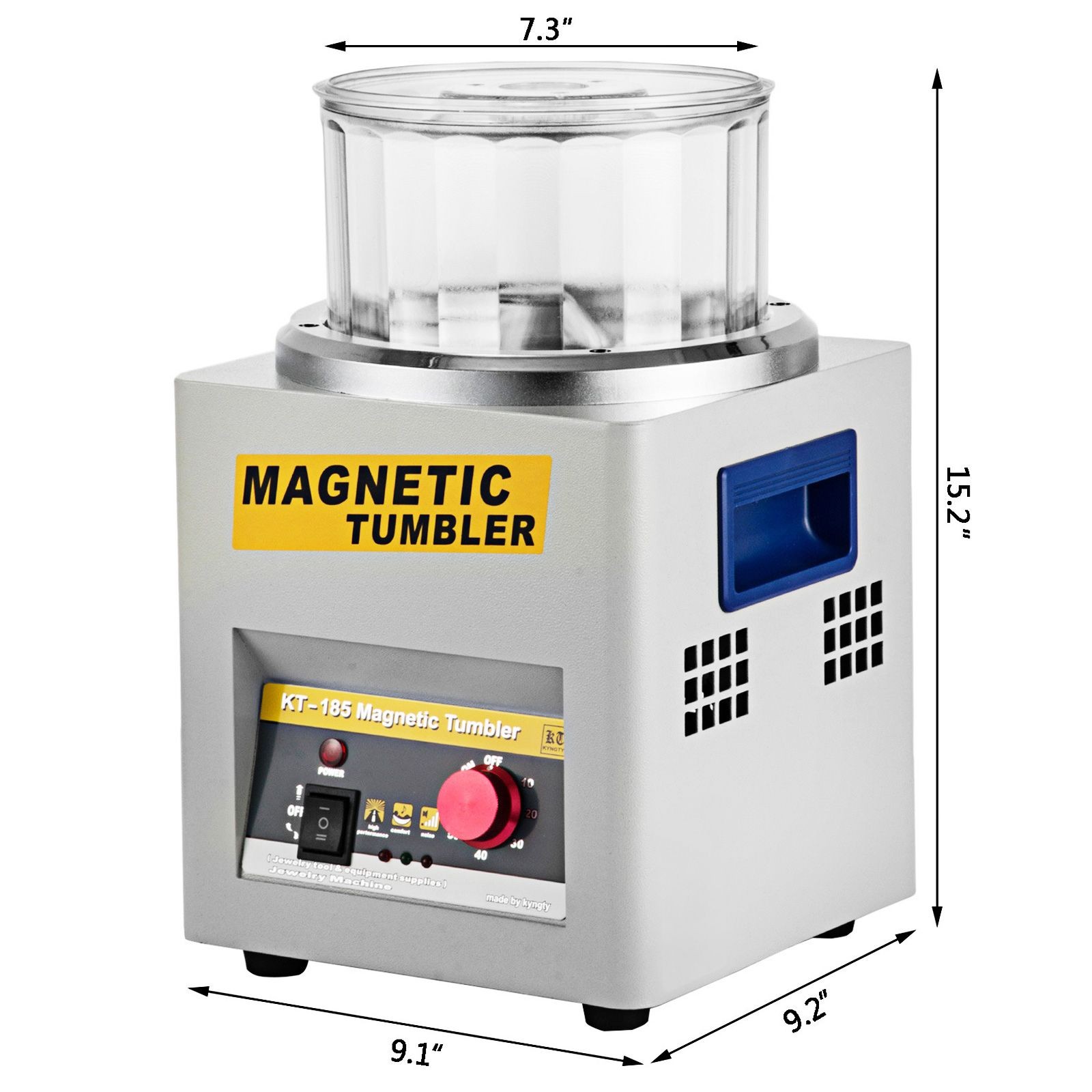 Polycarbonate Magnetic Polisher 185mm, 2000 RPM, 2-60min Adjustable Timer