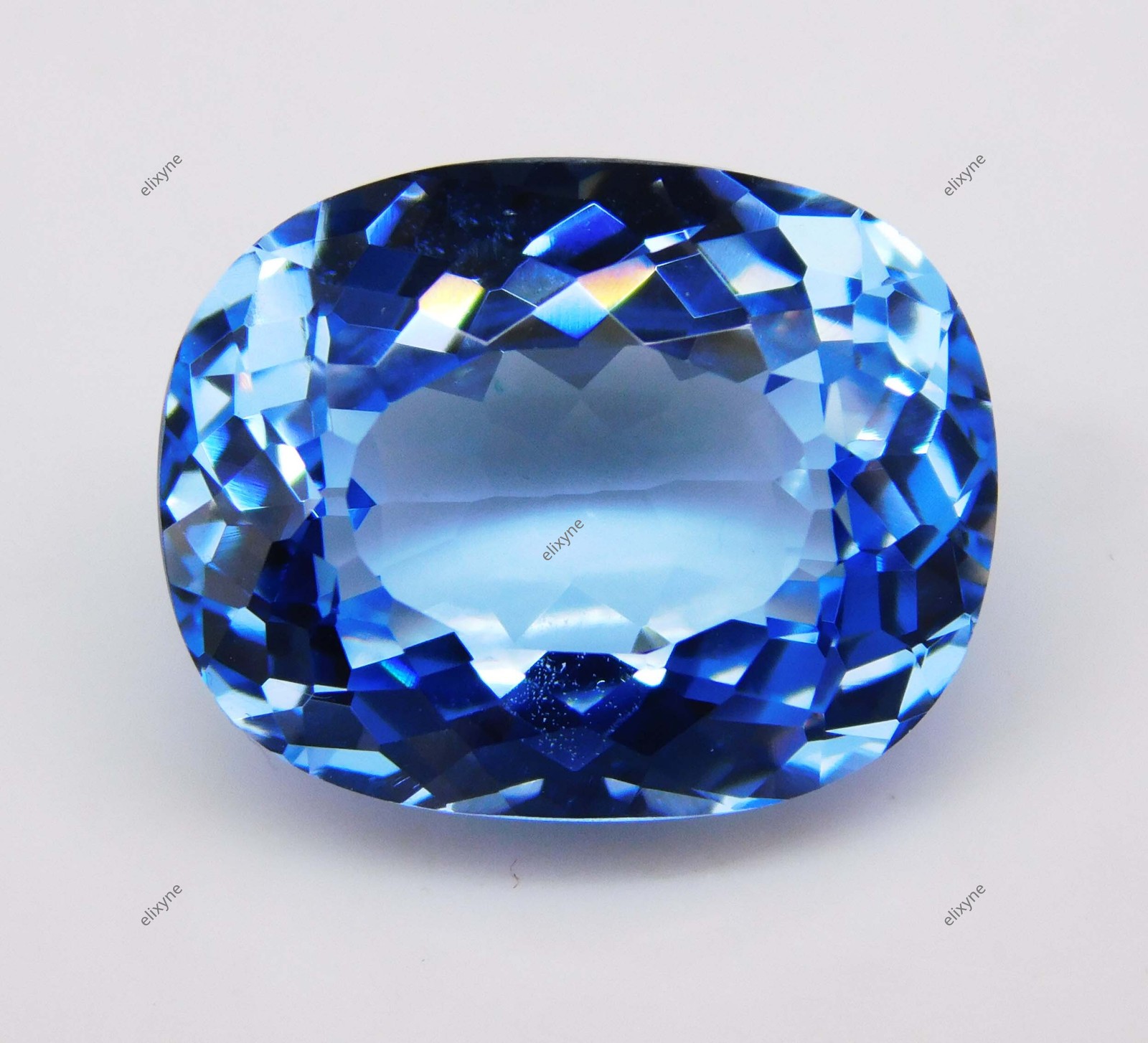 Natural Sea Blue Sapphire 21.25 Ct Cushion Cut Certified Flawless Loose Gemstone